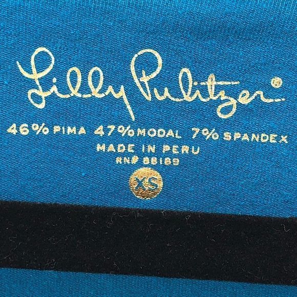 Lilly Pulitzer Teal Ruffle SAMIRA V Neck Shirt XS - Picture 5 of 8